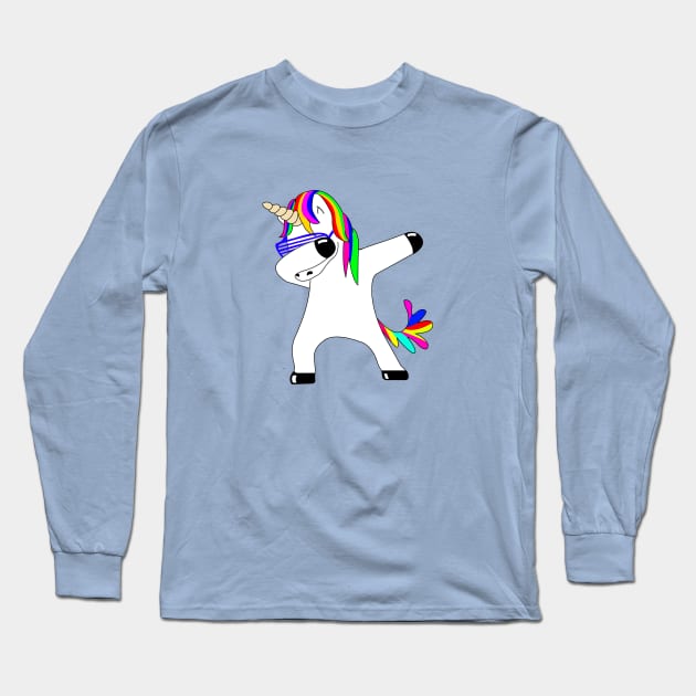 Dabbing Unicorn Long Sleeve T-Shirt by ChrisWilson